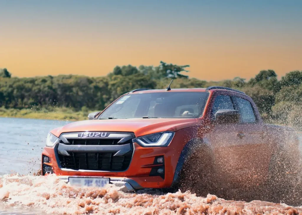 Isuzu D-Max driving through water