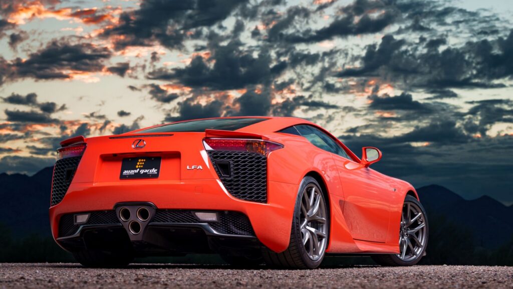 Rear view of ultra-rare Lexus LFA