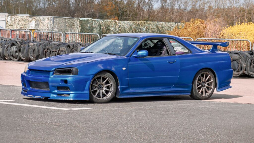 Blue Nissan Skyline GT-R (R34)