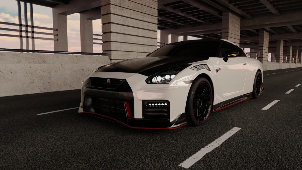 Nissan GT-R Nismo (R35) driving down the road